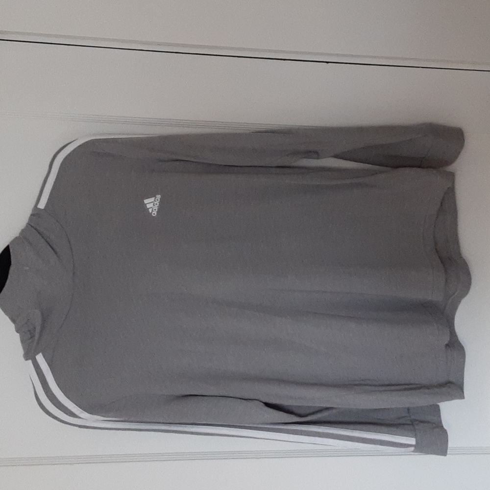 Adidas Gray Long sleeve Hooded t-shirt